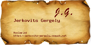 Jerkovits Gergely névjegykártya